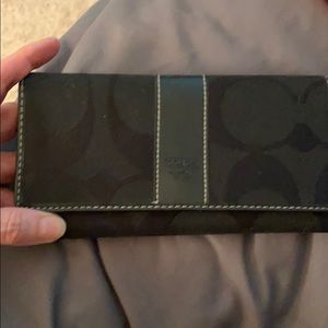 Black fabric Coach wallet